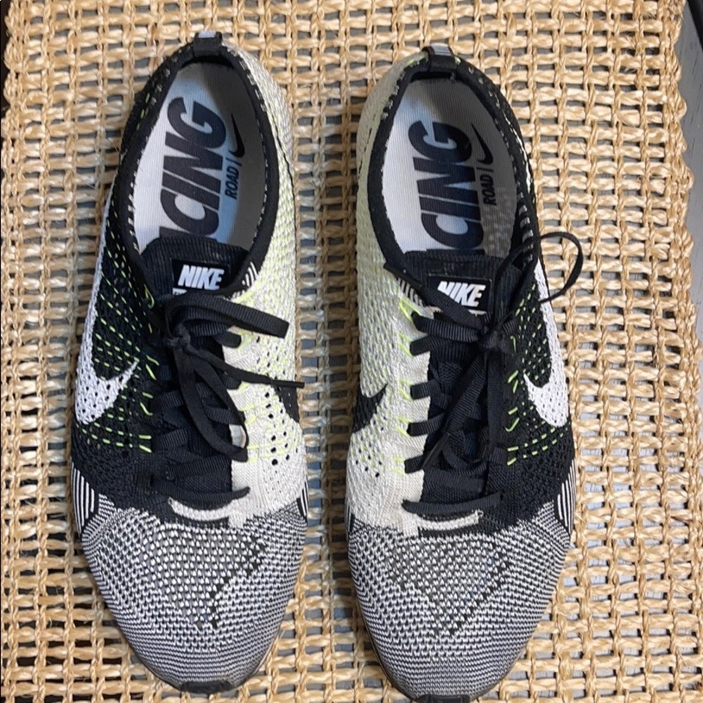 Nike Flyknit Racer Black White Volt